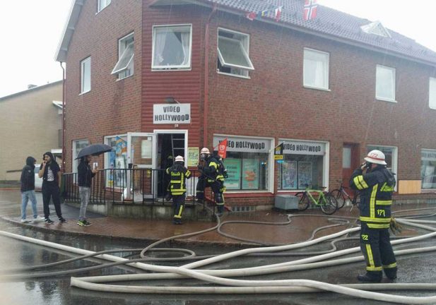 Brand i videobutik i Vaggeryd