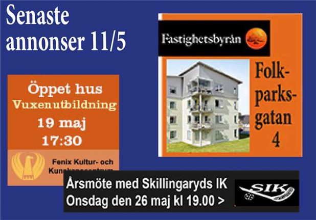 Senaste annonser och onsdagens händelser