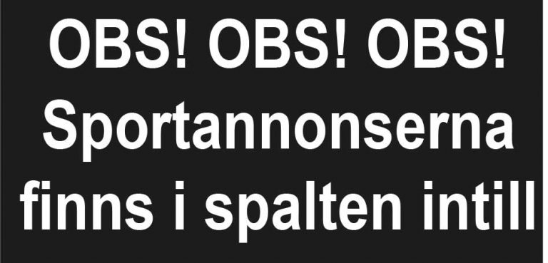 Sportannonser nu i spalten