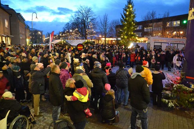 Vintrig och stämningsfull  julmarknad