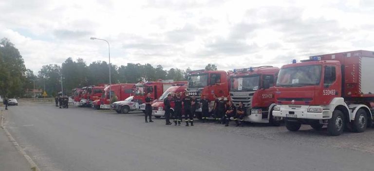 Polska brandmän pausade vid Hemköp