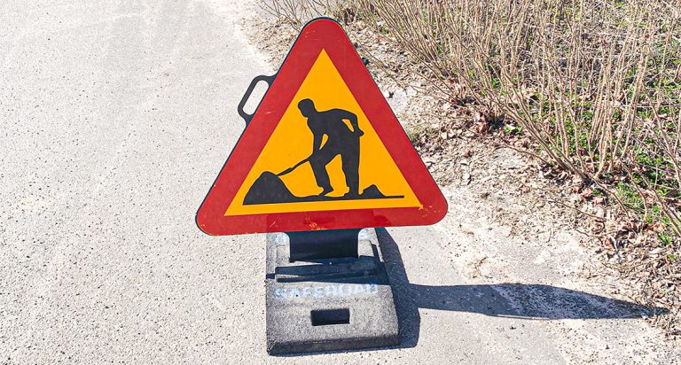 Vägbygge på Hokvägen